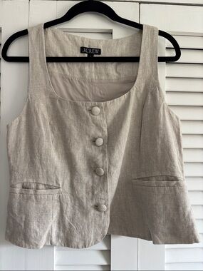 Women’s jcrew linen vest sz 8